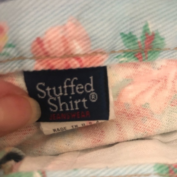 VTG Stuffed Shirt Printed Pastel Denim High Waisted Shorts Retro 80’s Summer 7/8 - Picture 4 of 6